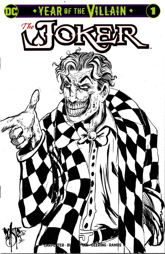 Joker Year Of The Villain 1 (2019) DC Sketch Variant Comic W Original DCastr Art