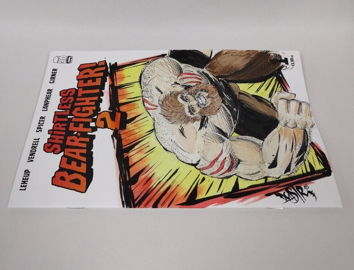 Shirtless Bear-Fighter 2 #1 (Of 7) Blank Sketch Cover W ORIGINAL ART DCASTR 