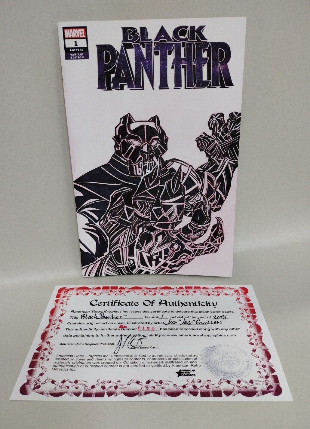 Black Panther #1 (2018) Marvel Comic Var Sketch Cover W Original JAG Art ARG COA