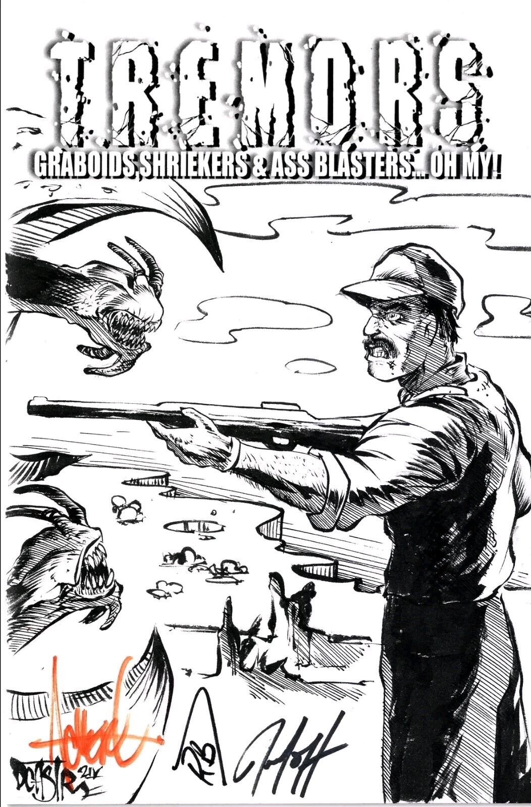 TREMORS #1 (2024) Aequitas Comic Sketch Cover W Original DCastr Burt Gummer Art