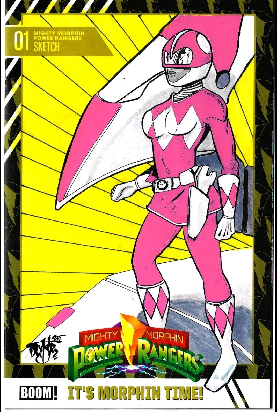 Mighty Morphin Power Ranger 1 (2026) Boom Sketch Cover W Original Dave Castr Art