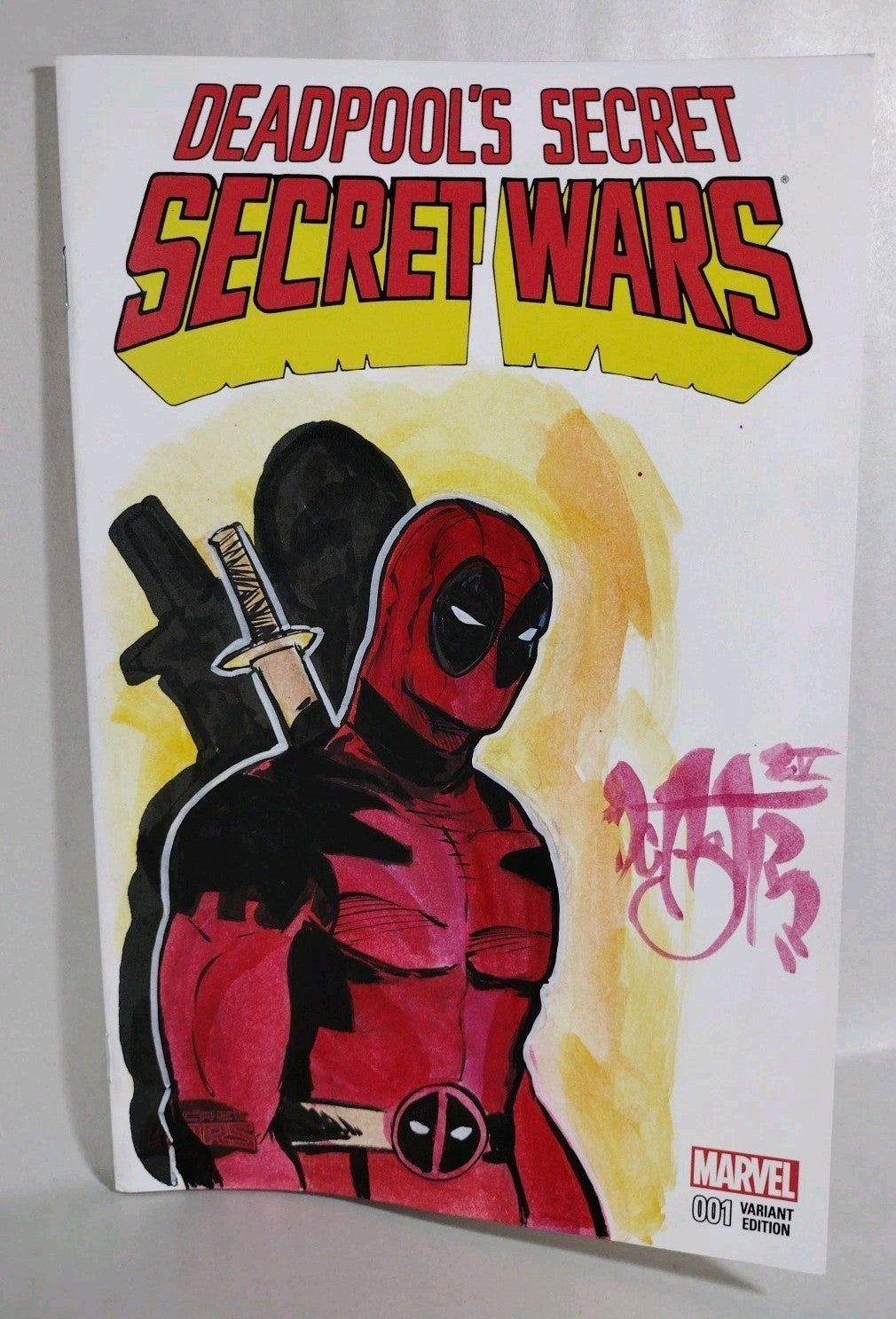 DEADPOOL'S SECRET #1 Sketch Cover Variant Marvel Comic w Original Dave Castr Art
