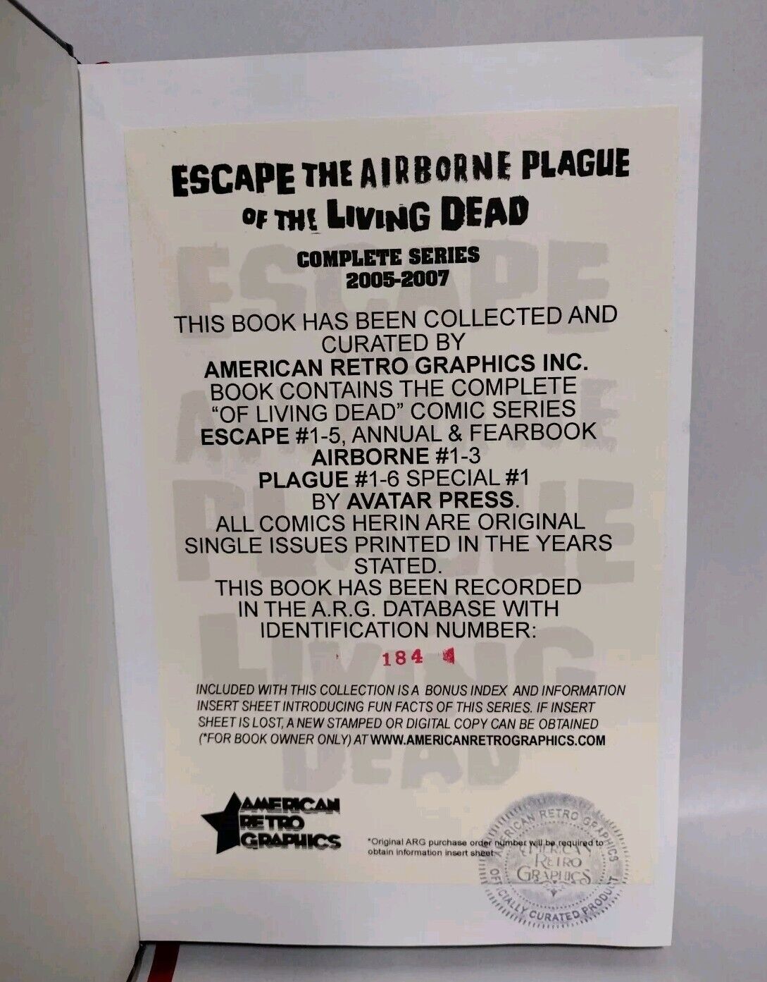 Escape Airborne Plague Of The Living Dead: Complete Collection Custom Bound HC