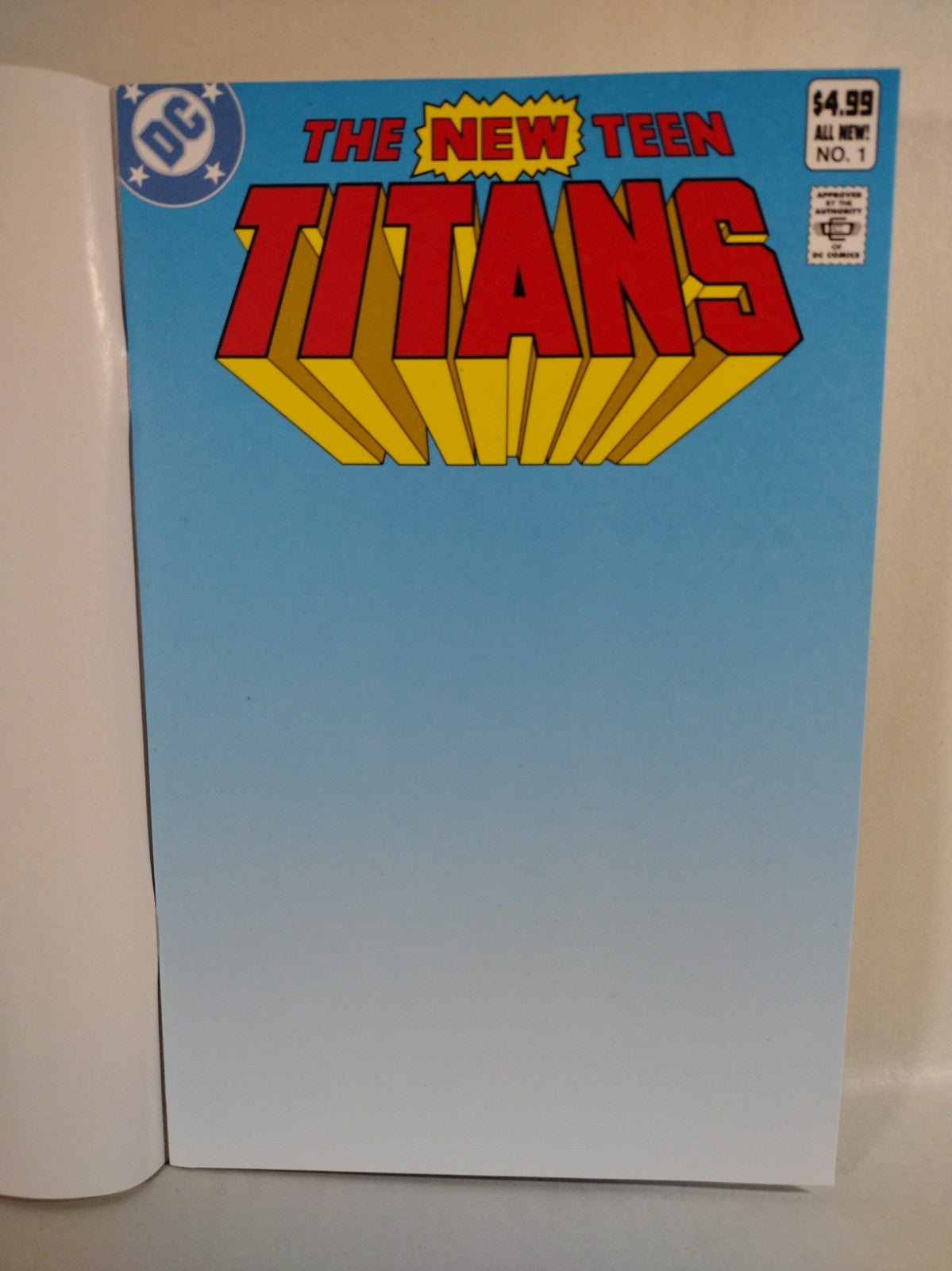 New Teen Titans #1 (2023) DC Comic Facsimile Ed. Blank Sketch Cover Variant NM