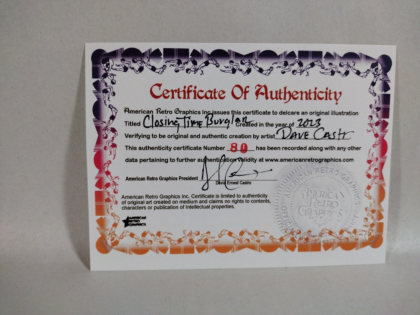 Closing Time Burglar (2023) 8 X 6" Original Dave Castr Illustration Art W COA