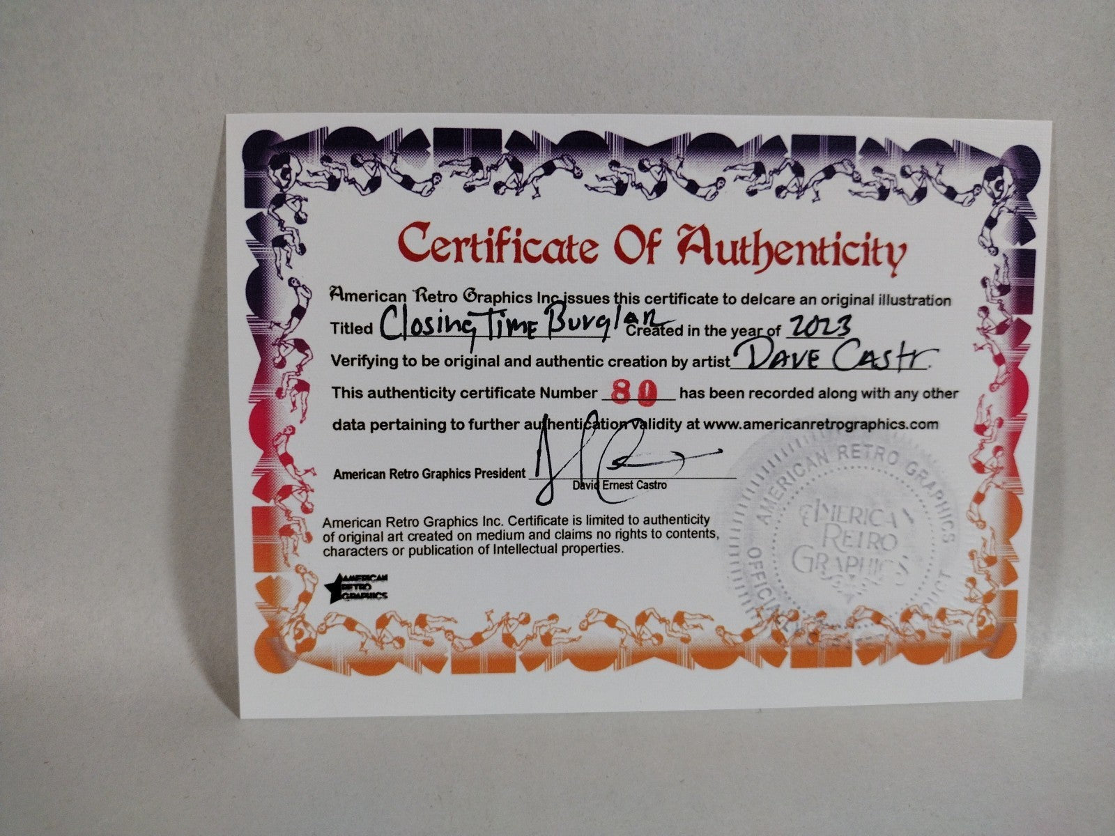 Closing Time Burglar (2023) 8 X 6" Original Dave Castr Illustration Art W COA