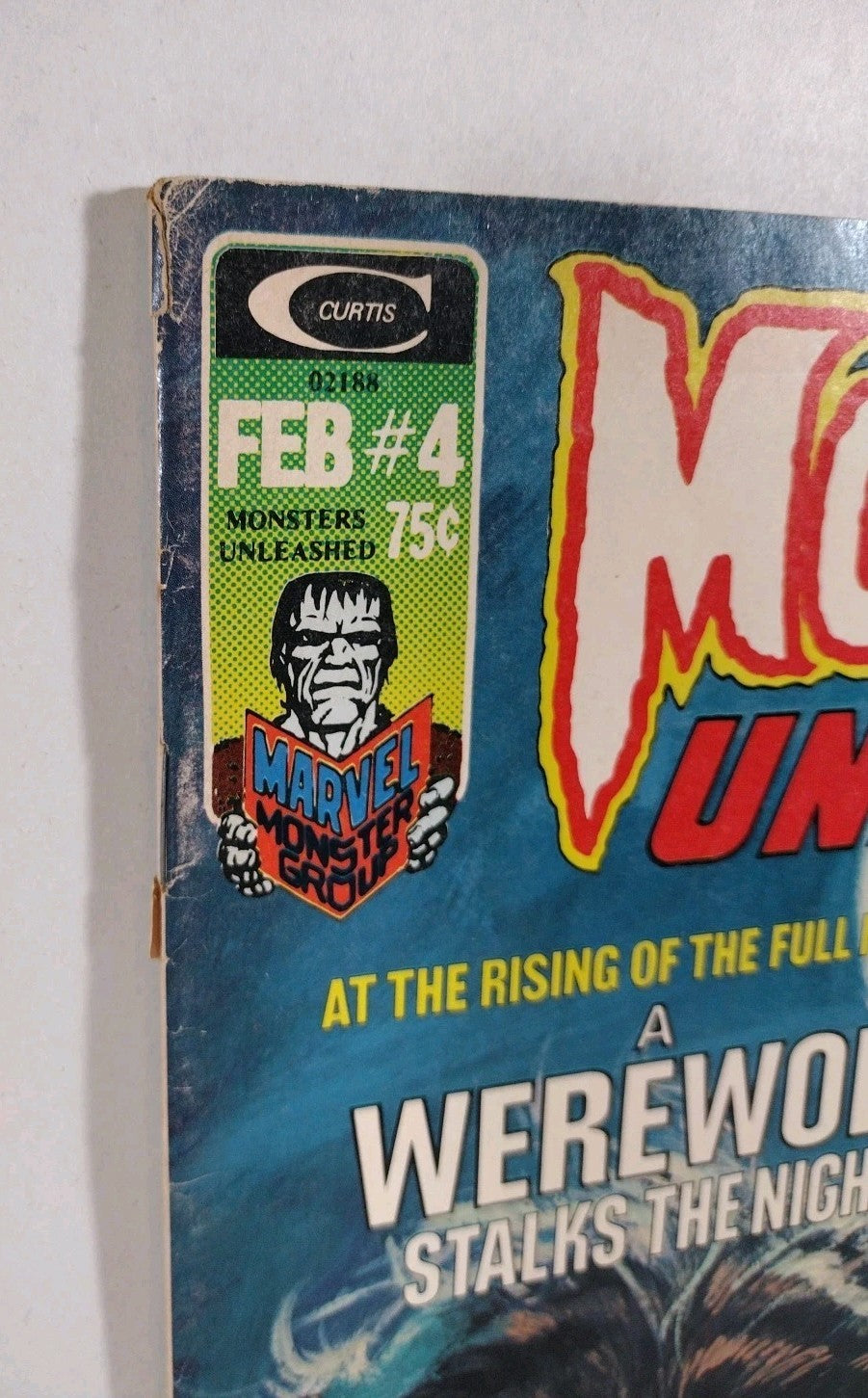 Monsters Unleashed Magazine #4 (1974) Marvel Curtis Werewolf Horror Reader Copy