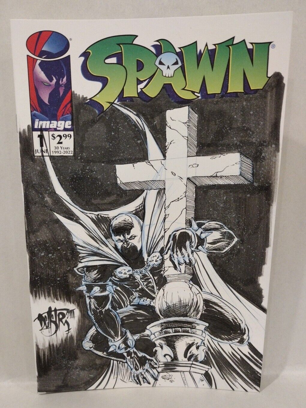 Spawn 1 30th Anniversary 2022 Sketch Cover Image Comic w Original Dave Castr Art