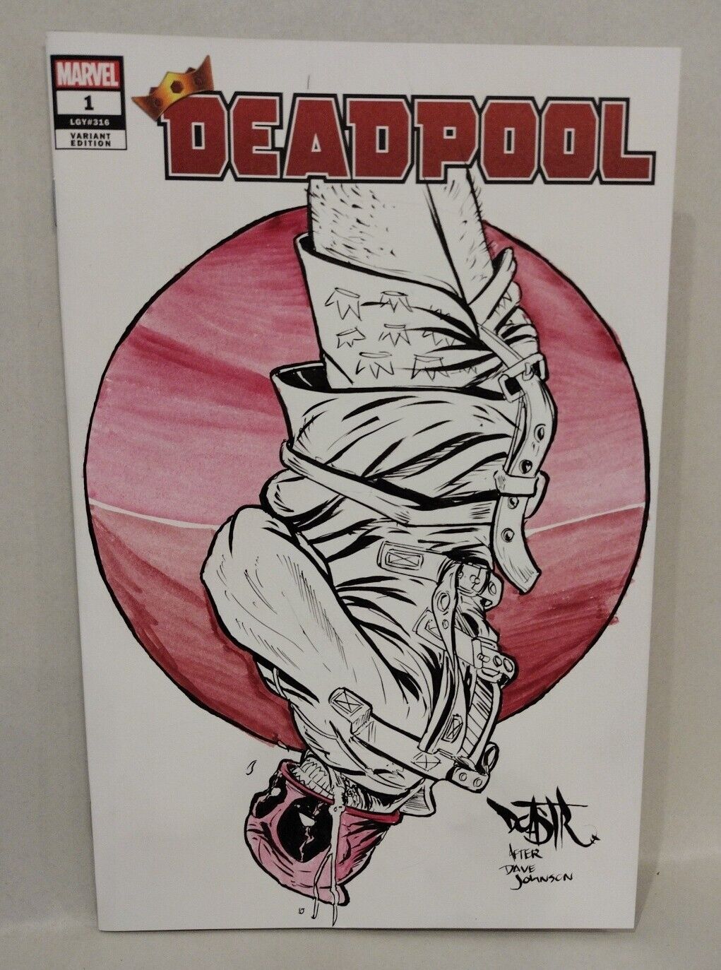 Deadpool #1 (2020) Marvel Blank Cover Variant Comic W Original Dave Castr Art