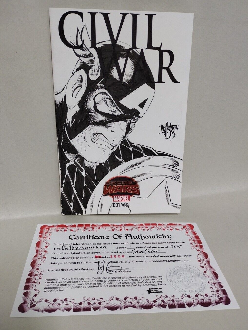 CIVIL WAR #1 (2015) Marvel Sketch Variant W Original Art DCastr Captain America 