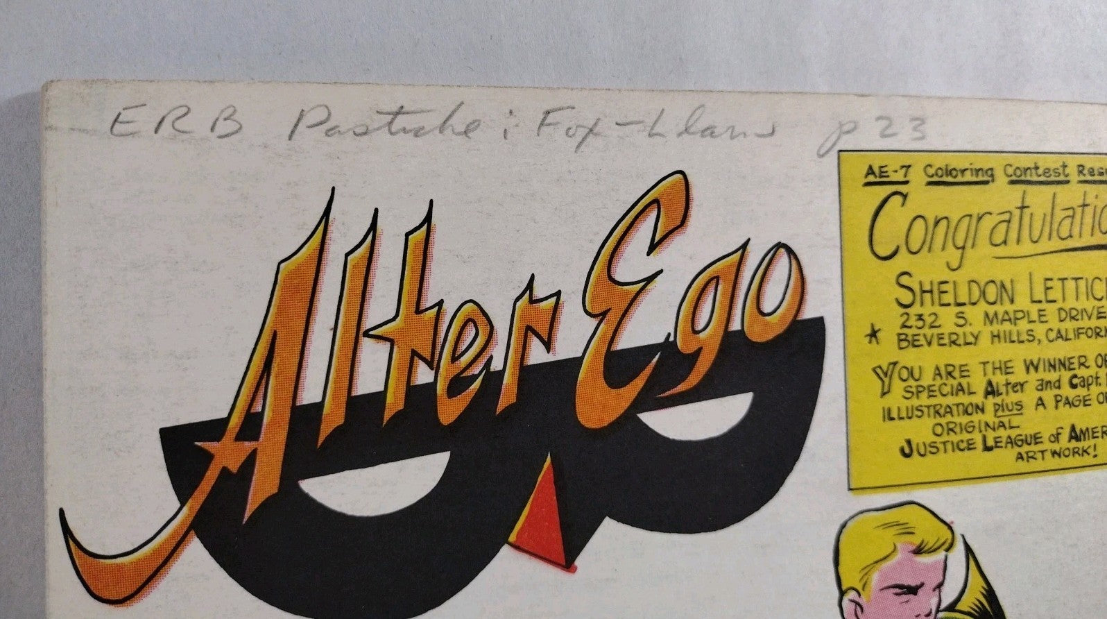 Alter Ego #8 (1965) Biljo White Black Hawk Cover Silver Age Fanzine The Eclipse 