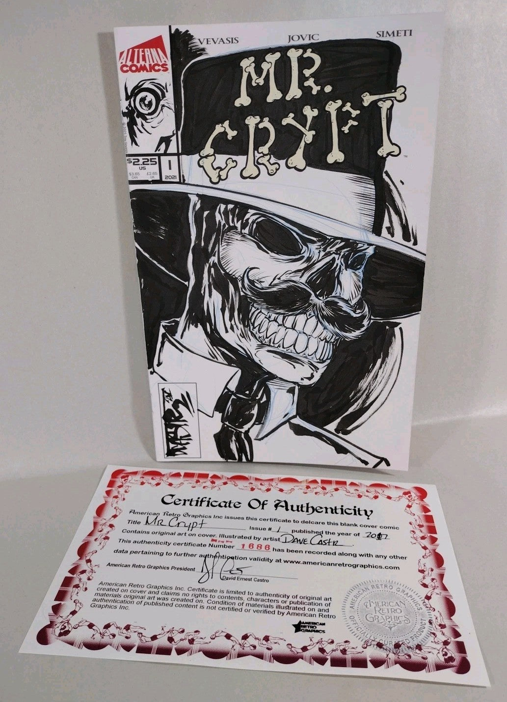 MR Crypt #1 (2017) Alterna Sketch Cover Variant Comic W Original Dave Castr Art