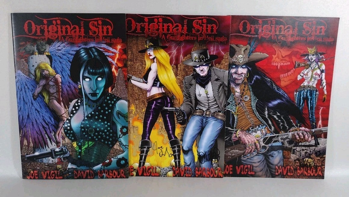 Original Sin (2012) Complete Wild Angels Comic Set #1 2 3 Signed Joe Tim Vigil