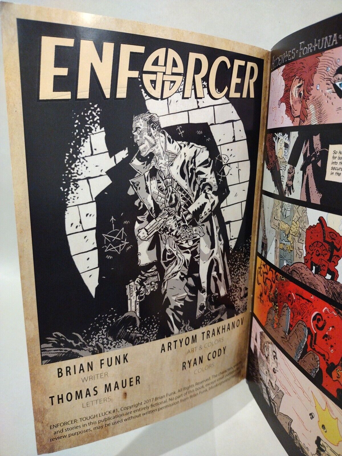 Enforcer: Tough Luck #1 (2017) Brian Funk Artyom Trakhanov Horror Noir Comic FN