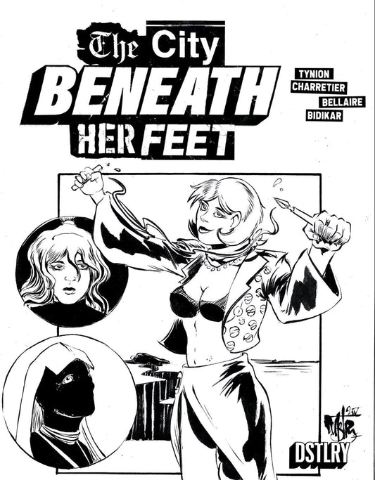 City Beneath Her Feet #1 DSTLRY Sketch Cover Comic W Orignal DCastr Art ARG COA