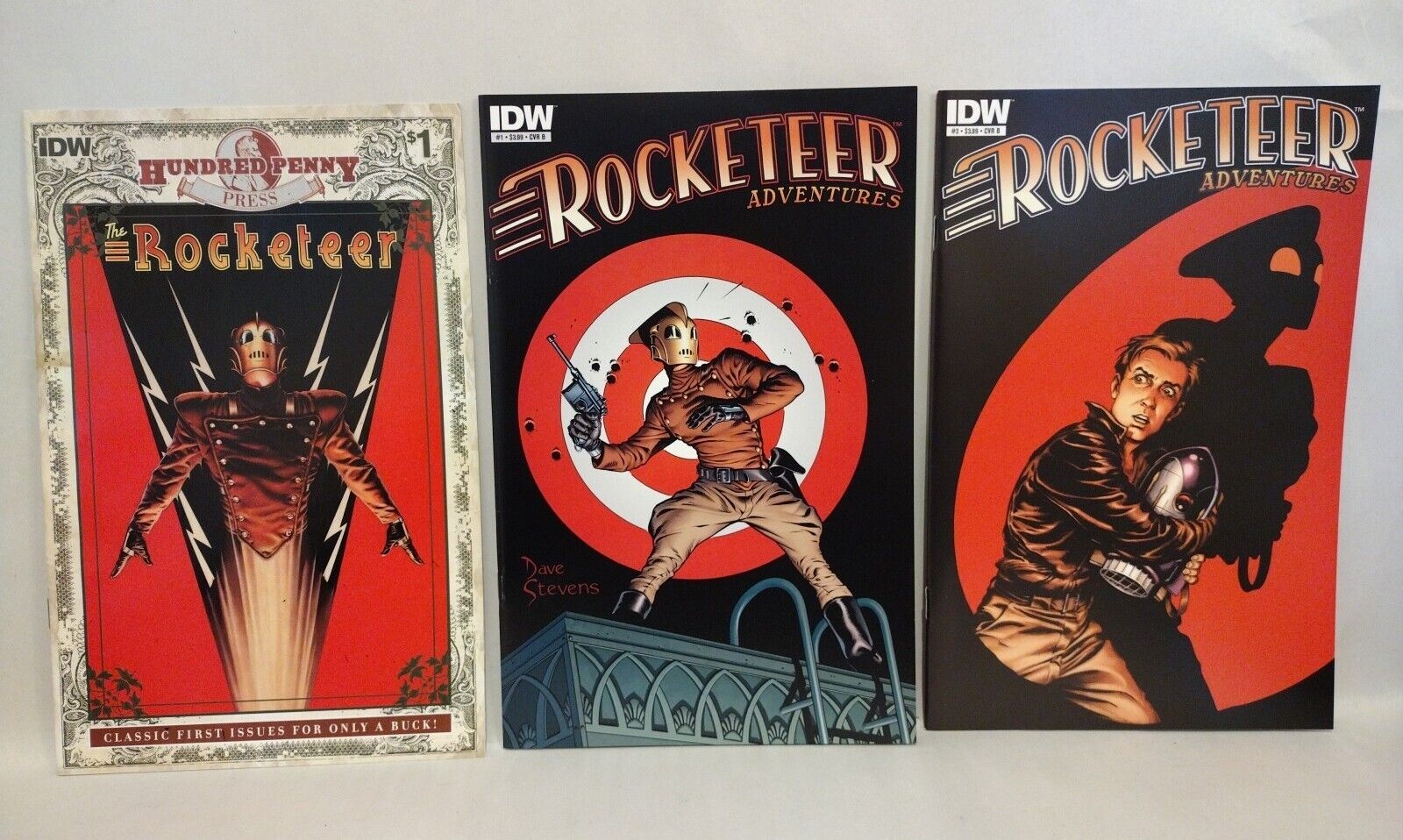 Rocketeer Adventures (2011) IDW Comic Lot #1 3 PC Comic Reprint #1 Hundred Penny