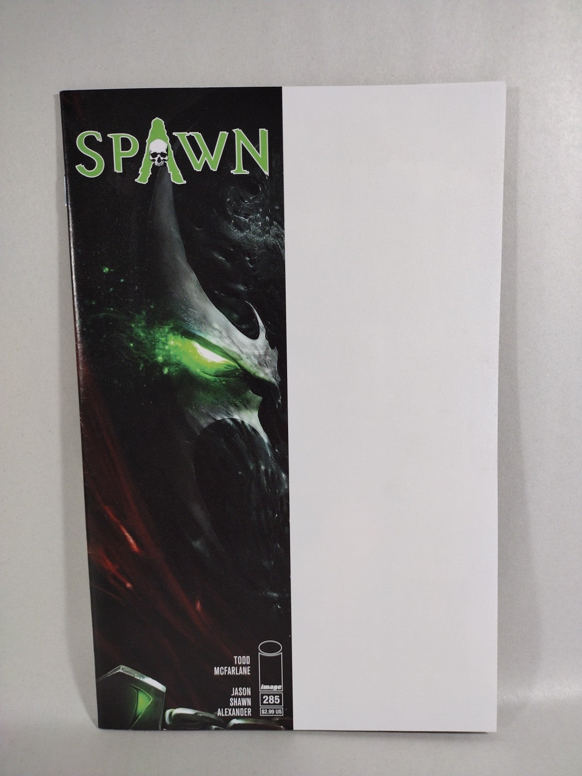 Spawn #285 (2018) Image Comic Mattina Mask Half Blank Cover Variant New NM