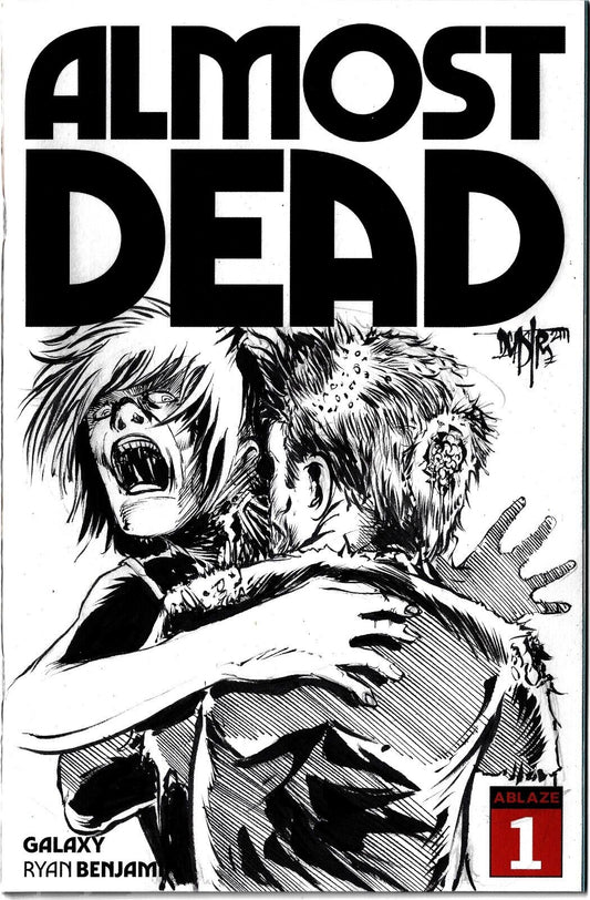 Almost Dead #1 Blank Sketch Cover Comic 2023 W Original DCastr Art