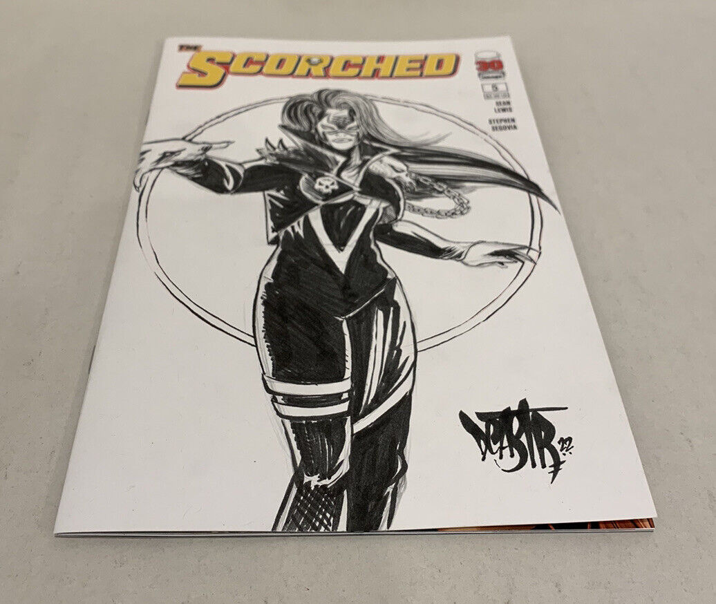 The SCORCHED #1 Blank Sketch Variant Cover Comic 2023 W Original Art Dave Castr