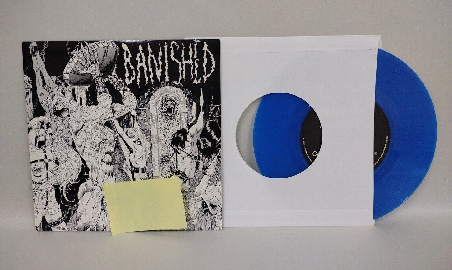 BANISHED 1993 7" Collector Club Vinyl Record w Signed Tim Vigil Art Sleeve Rare