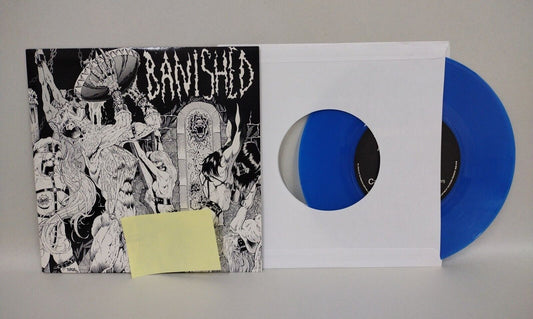 BANISHED 1993 7" Collector Club Vinyl Record w Signed Tim Vigil Art Sleeve Rare