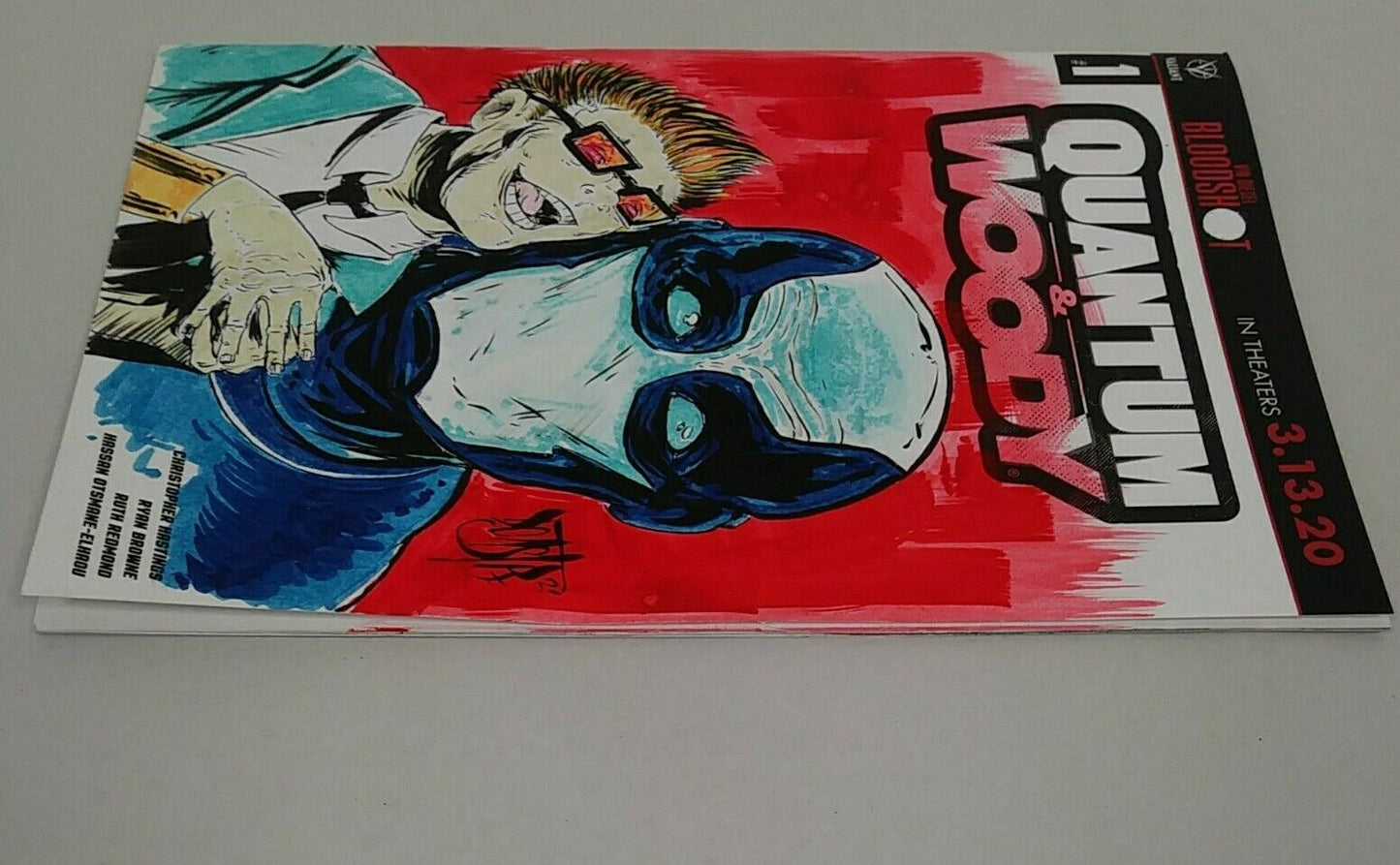 Quantum & Woody #1 (2020)Blank Cover Variant Comic W Original DCastr Art COA 191