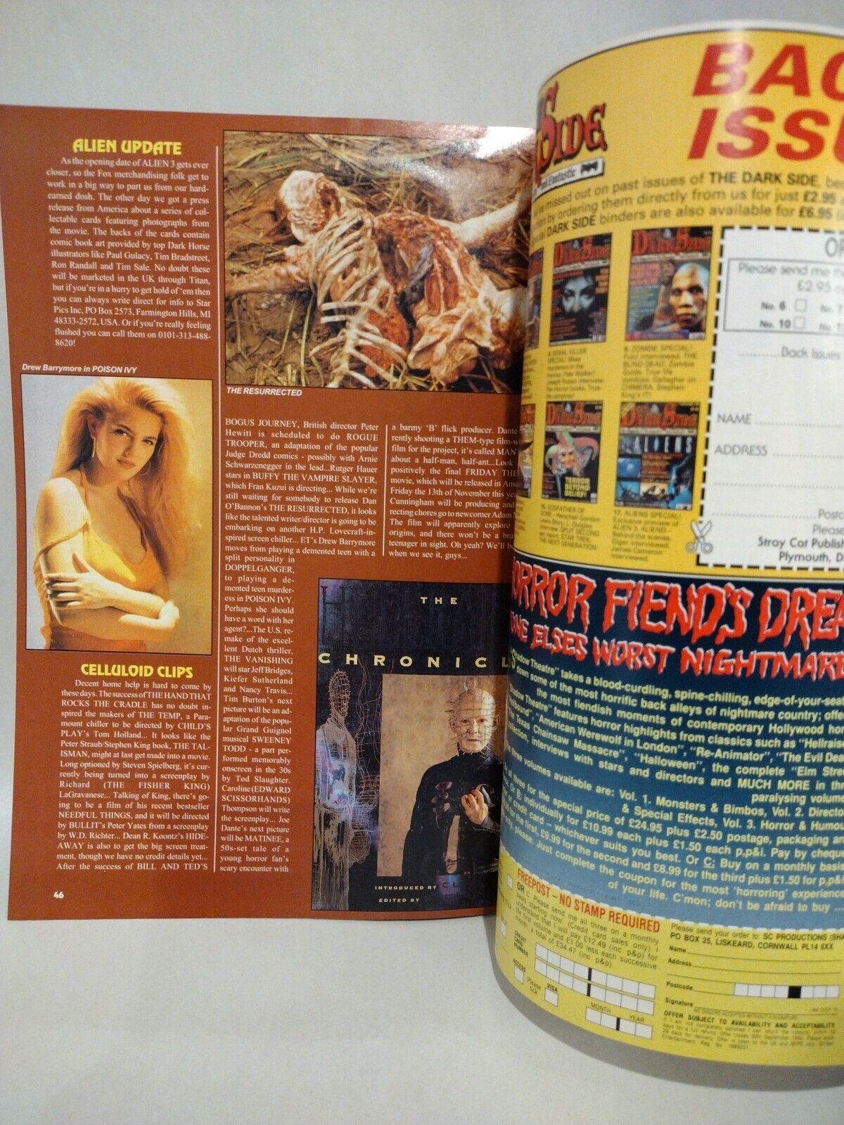 The Dark Side Magazine #22 (1992) Sleepwalkers Video Nasties Italian Horror