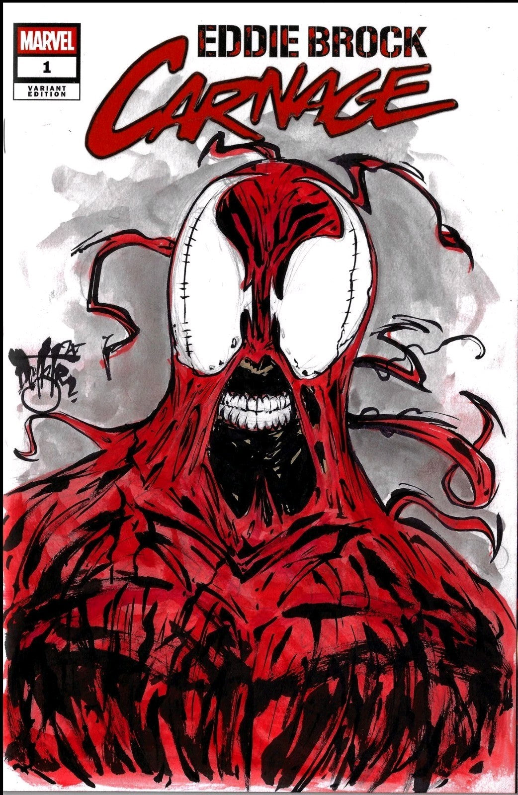 Eddie Brock Carnage #1 (2025) Marvel Sketch Cover Variant W Original DCastr Art