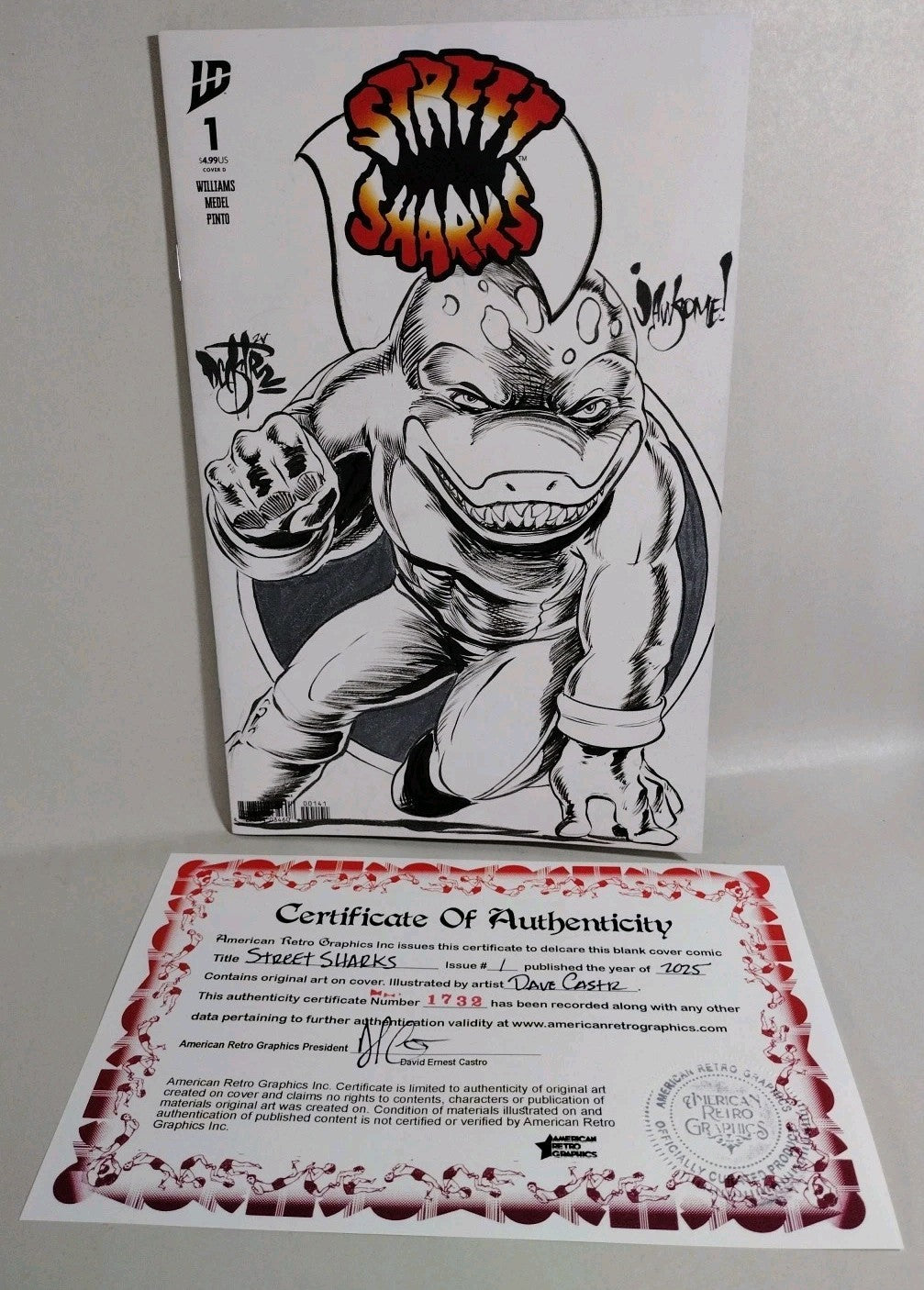Street Sharks 1 IDW 2025 Comic Sketch Cover Variant W Original DCastr Slammu Art