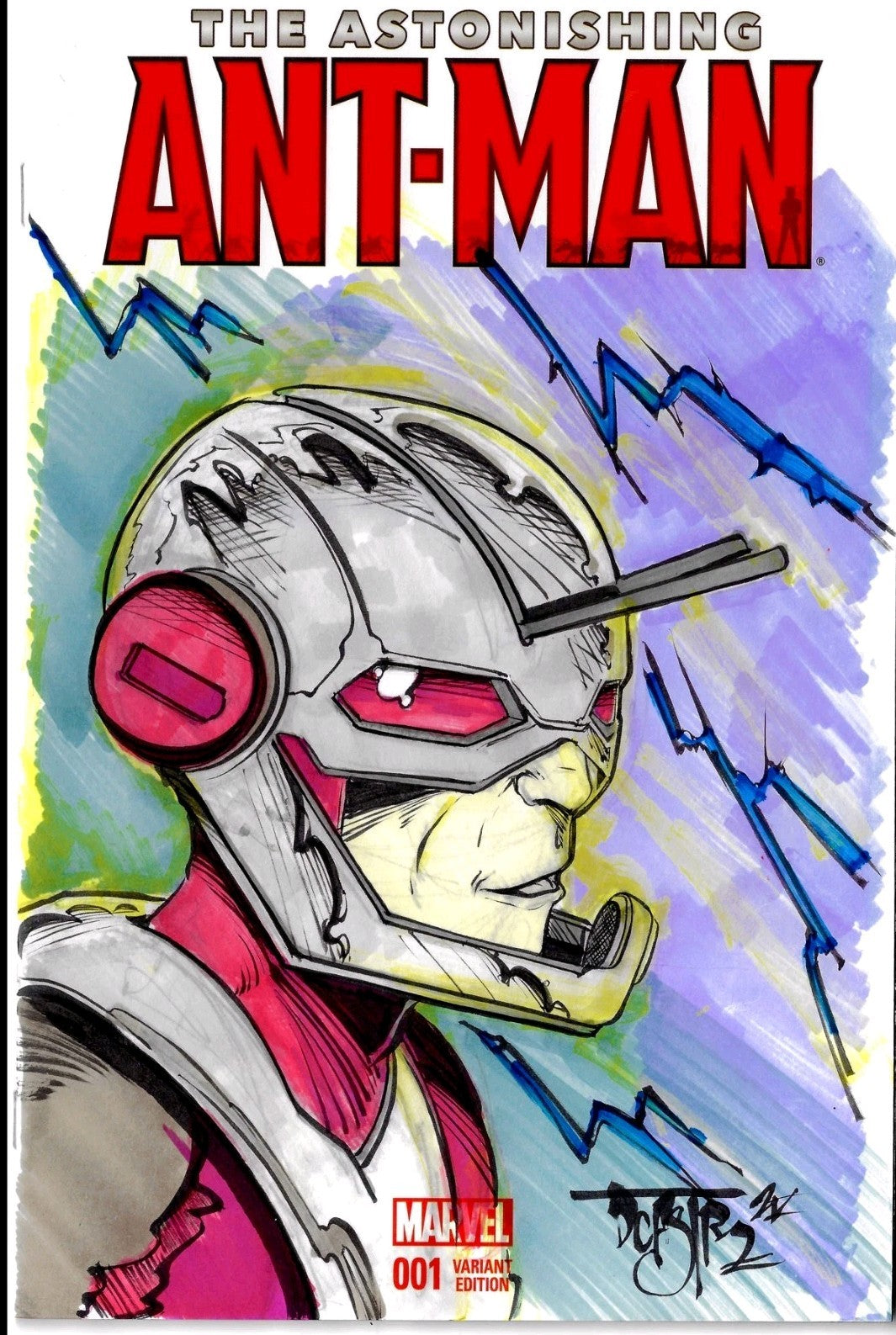 Astonishing Ant-Man #1 (2015) Marvel Sketch Cover Comic W Original DCastr Art