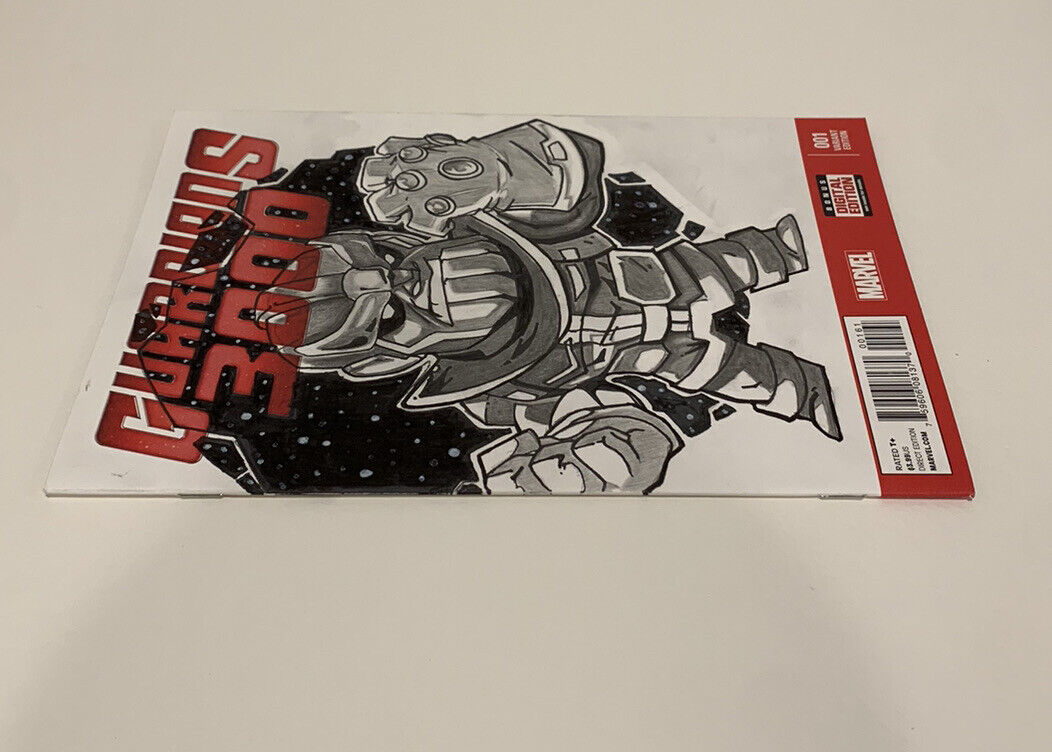 GUARDIANS 3000 #1 Blank sketch Variant Cover Comic 2014W Original Art ABRAHAM RI