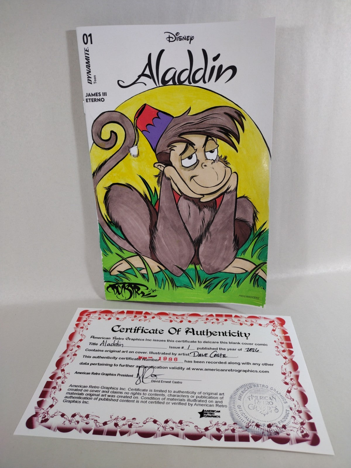 Aladdin #1 (2026) Dynamite Comic Sketch Cover Var W Original Dave Castr Abu Art