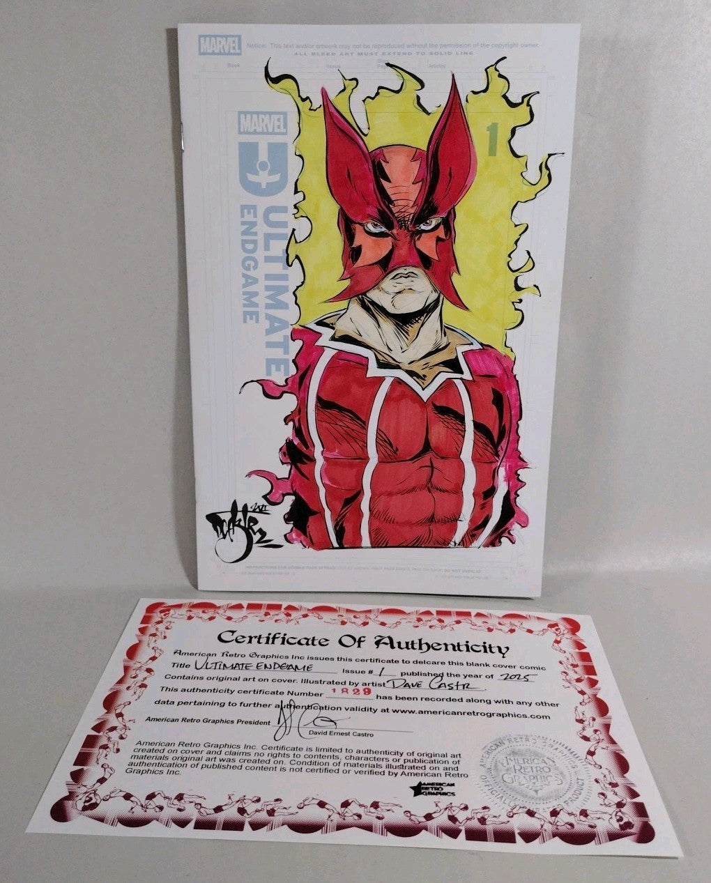 Ultimate Endgame 1 Marvel Comic 2025 Sketch Cover W Original DCastr Sunfire Art