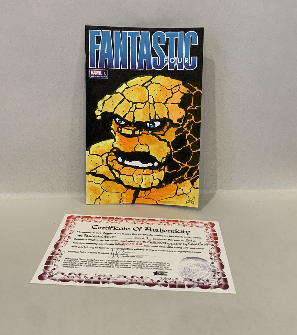 FANTASTIC FOUR #1 Blank Cover Variant Comic 2022 W Original BOB KURTHY Art COA