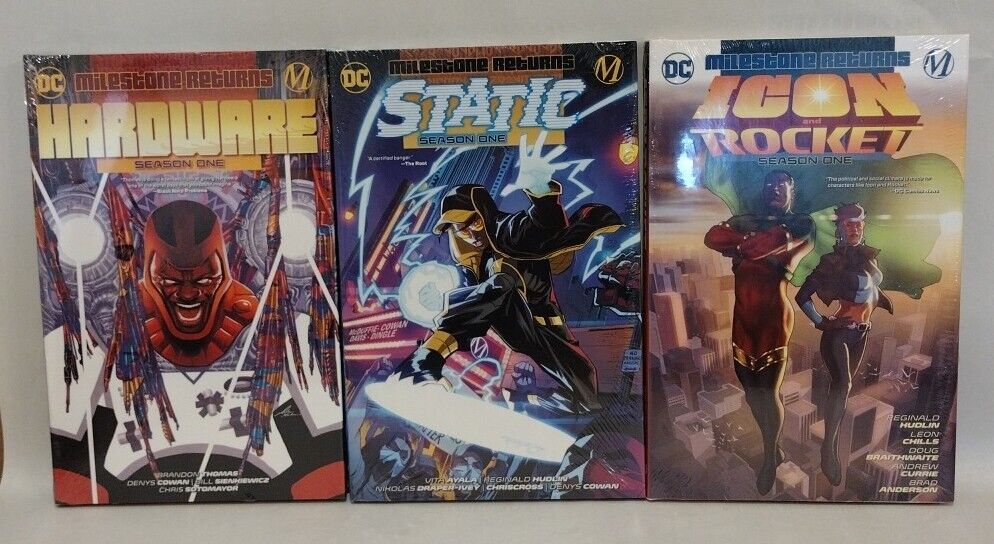 Dc Milestone Season 1 HC Set Of 3 Static Hardware Icon And Rocket New Sealed