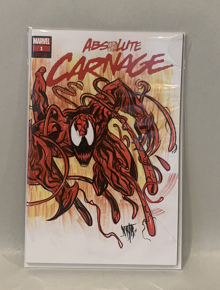 ABSOLUTE CARNAGE #1 Blank Sketch Variant Cover Comic W Original Dcastr Art