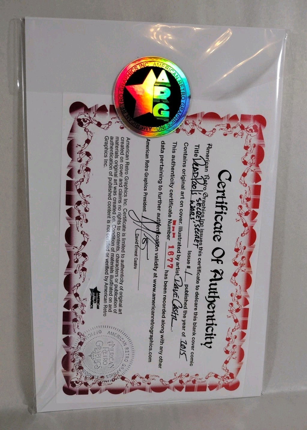 DEADPOOL'S SECRET #1 Sketch Cover Variant Marvel Comic w Original Dave Castr Art