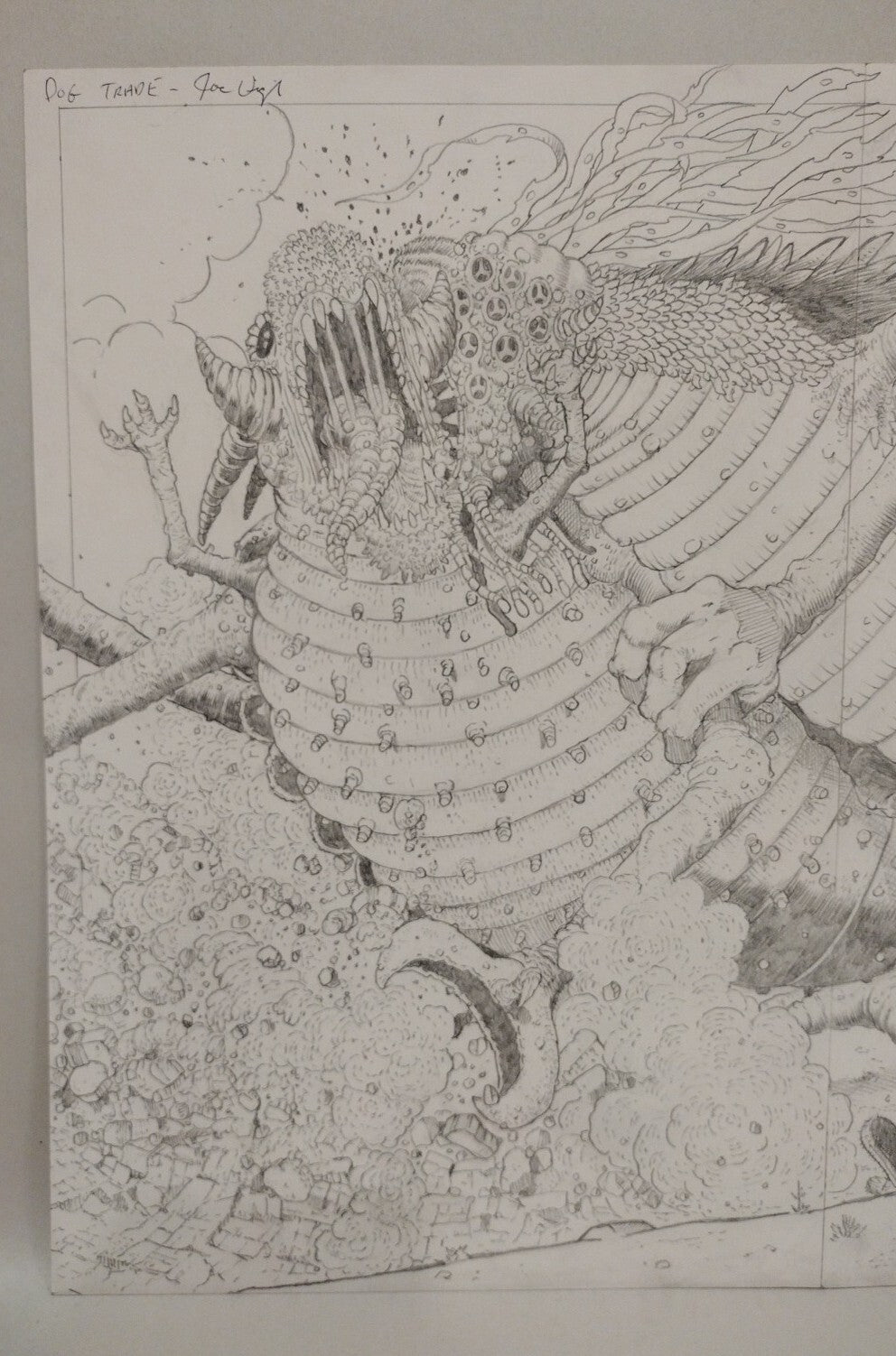 Joe Vigil Original DOG Comic Double Page Pencil Illustration 22 X 17" Signed