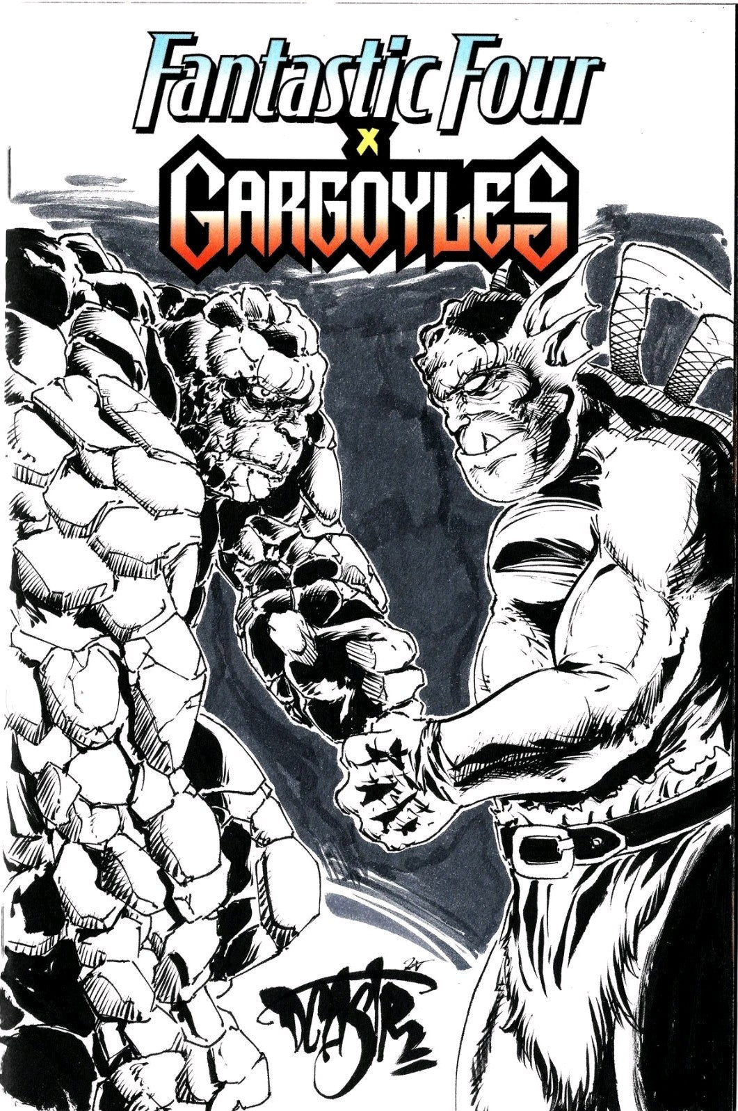 Fantastic Four X Gargoyles #1 (2025) Marvel Sketch Variant W Original DCastr Art