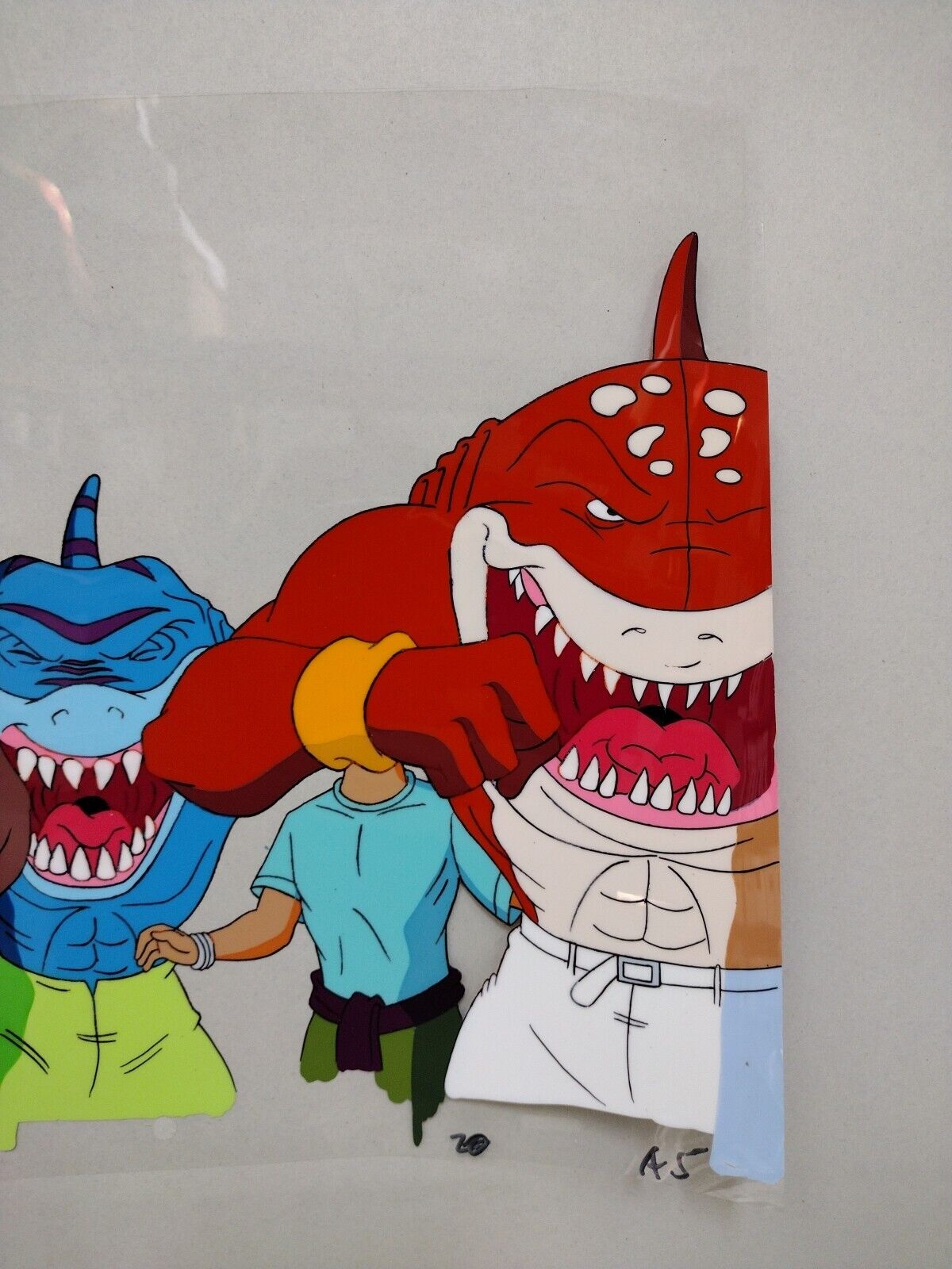 Street Sharks 1996 Original Animation Production Cel Slammu Streex Jab W Drawing