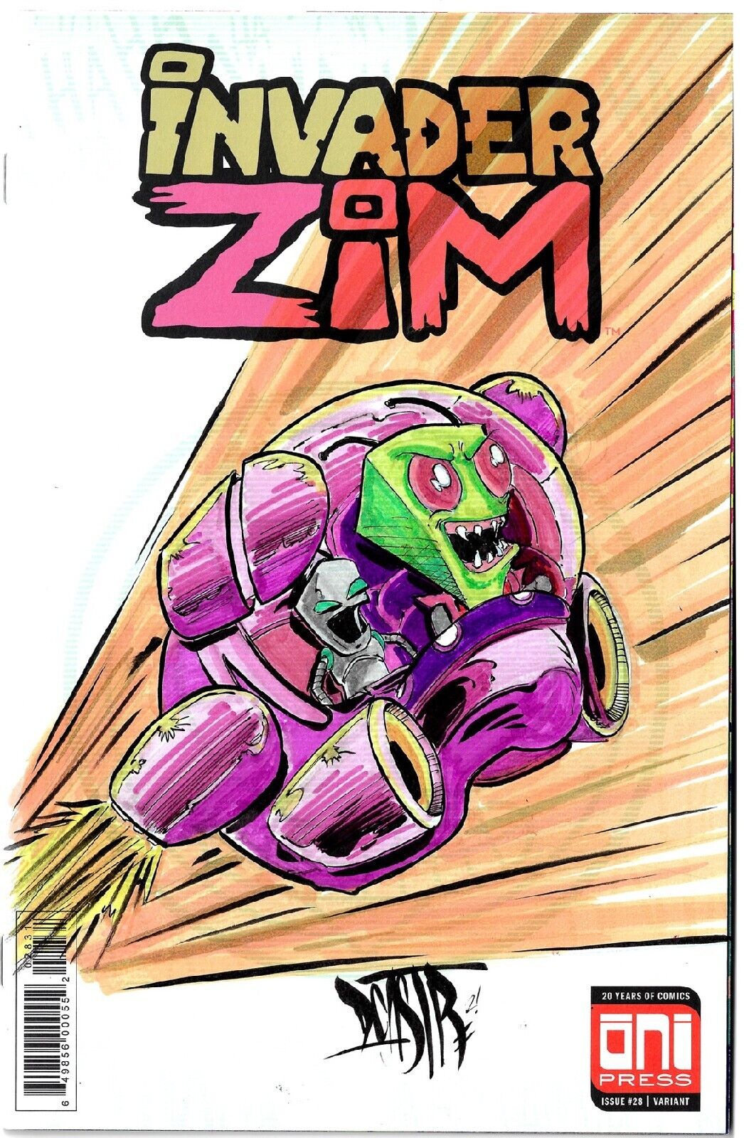 Invader Zim 28 (2018) Oni Blank Sketch Comic ECCC Variant W Original DCastr Art