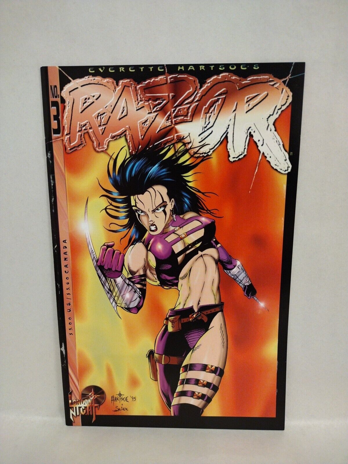 Razor: Burn (1995) London Night Studios #2 3 4 5  Miniseries Comic Lot Set 