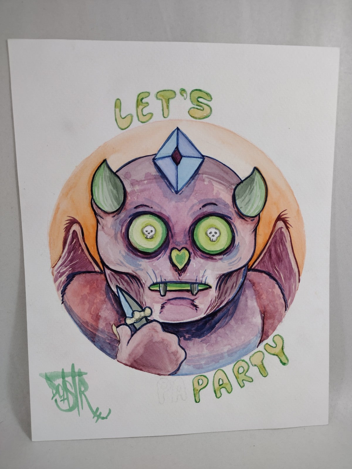 Let’s Party 8 X 10” Original (2019) Dave Castr Watercolor Art W ARG COA #84