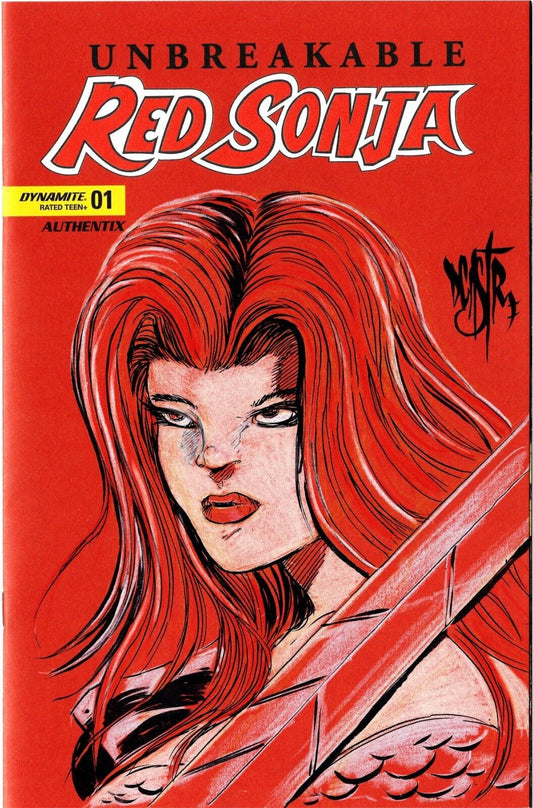 Unbreakable Red Sonja 1 (2022) Blank Variant Comic W Original Art ARG COA 445