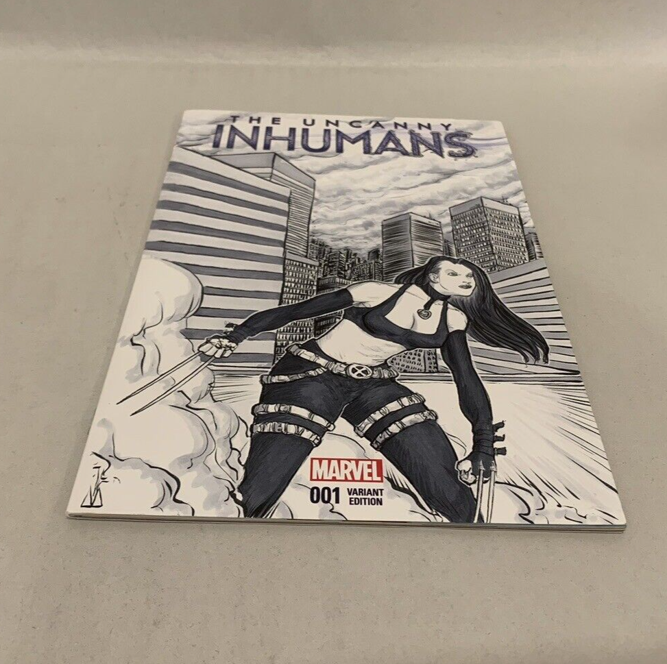 UNCANNY INHUMANS #1 Blank Sketch Variant Comic 2015 w Original UNIDENTIFIED Art