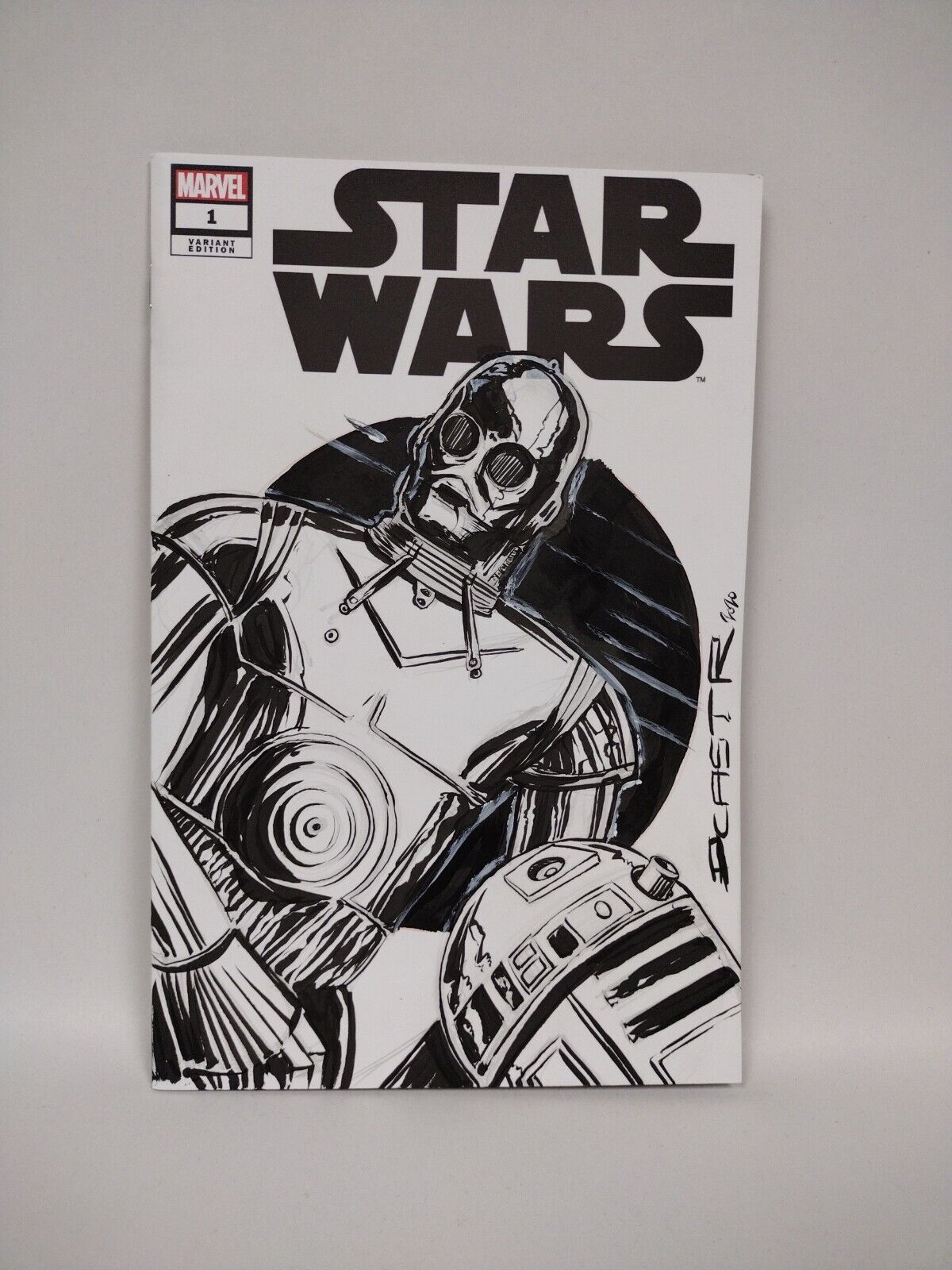 Star Wars 1 (2020) Blank Cover Variant W Original C-3PO & R2D2 Dave Castr Art