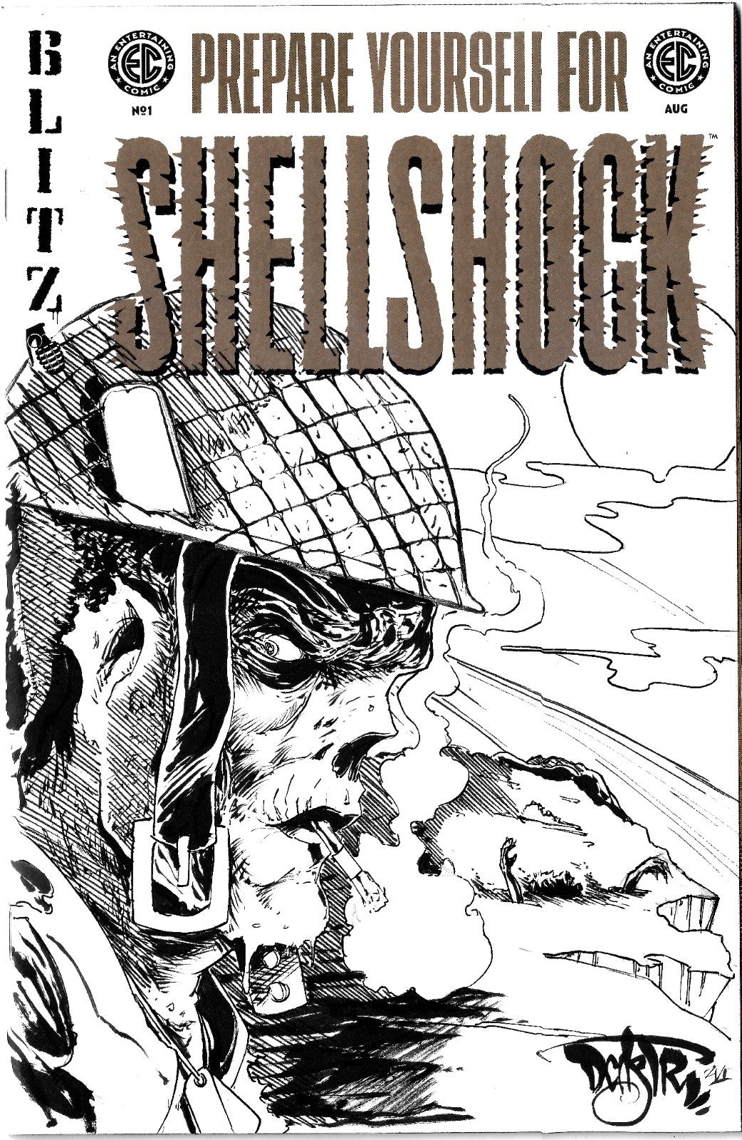 Shellshock #1 (2026) Oni EC Comic Sketch Cover Variant W Original Dave Castr Art