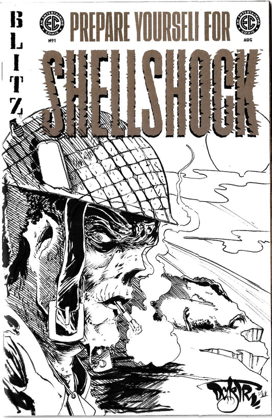 Shellshock #1 (2026) Oni EC Comic Sketch Cover Variant W Original Dave Castr Art