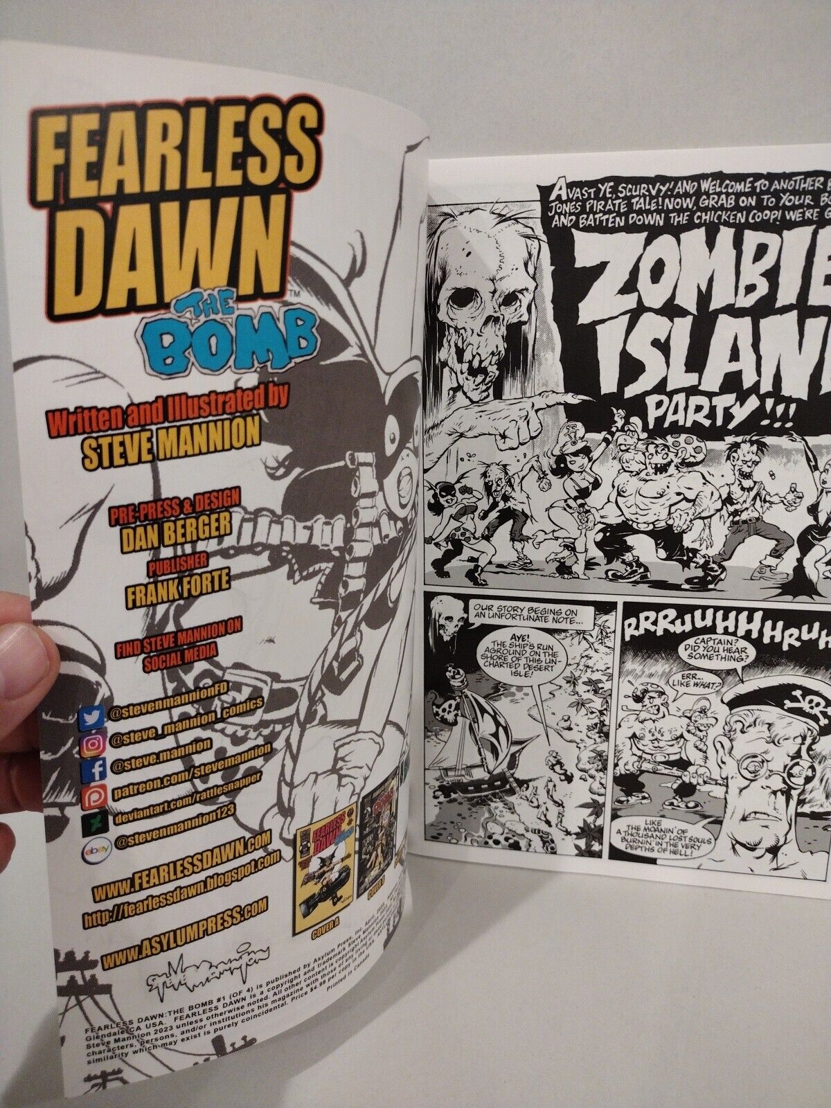 Fearless Dawn The Bomb #1 (2023) Asylum Press Blank Sketch Cover W Original Art