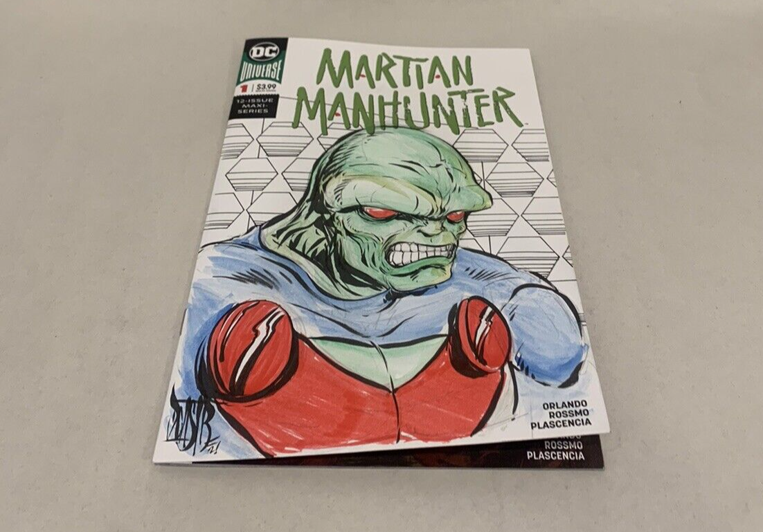 MARTIAN MANHUNTER #1 Blank Sketch Variant Cover Comic W Original Art Dave Castr